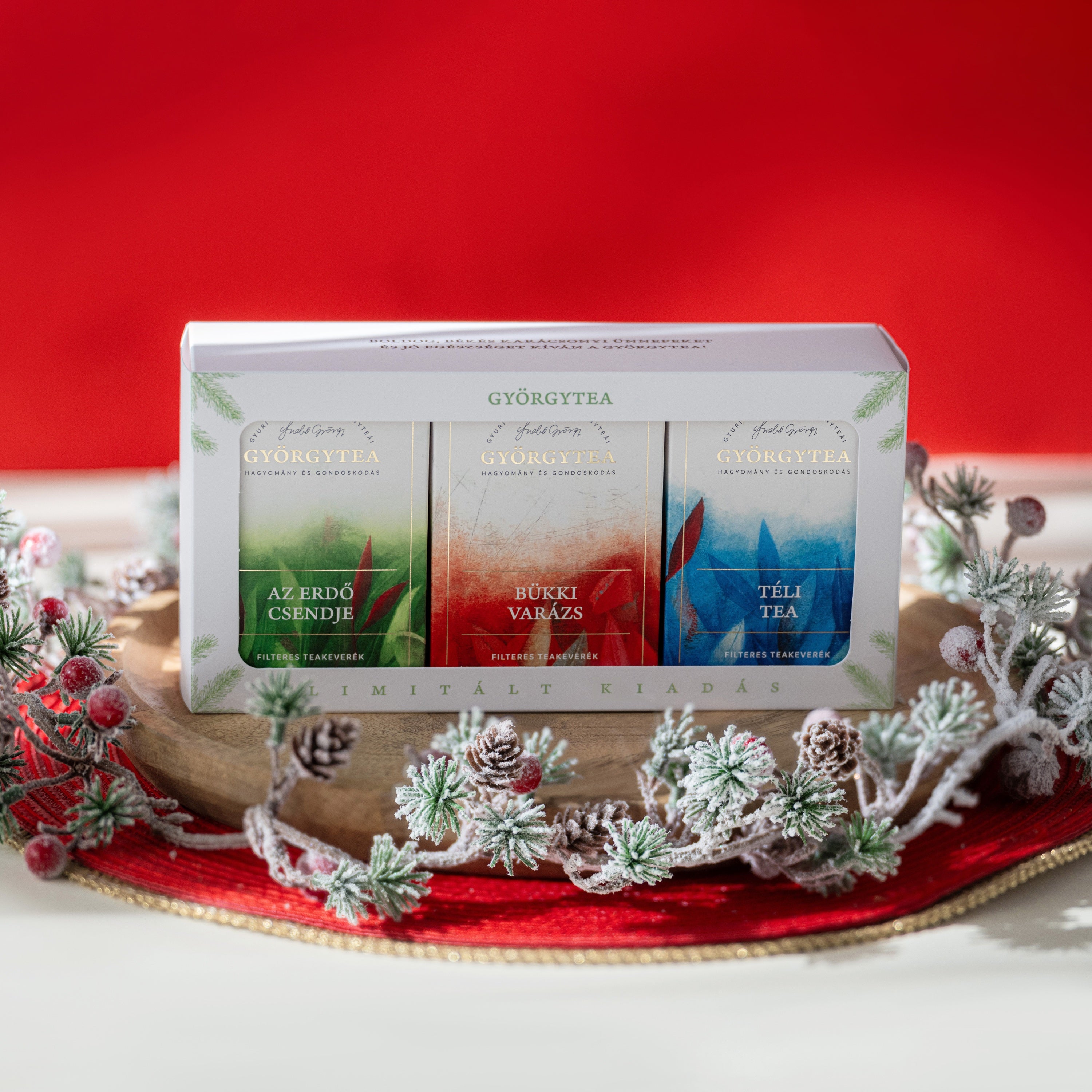 Élvezeti teák karácsonyi díszcsomagolásban